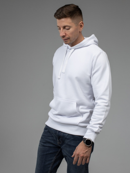 Толстовка Evolution с капюшоном для сублимации Белая