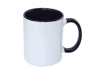 Кружка керамика белая, внутри и ручка черные стандарт 330мл.