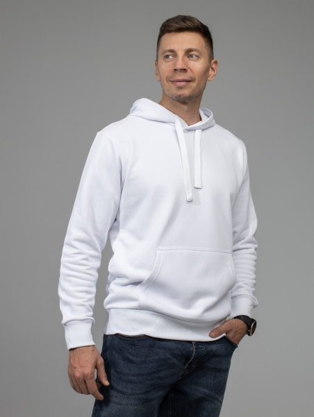 Толстовка Evolution с капюшоном для сублимации Белая 1
