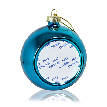 Шар елочный стекло голубой (со вставкой для сублимации D51мм) D80мм Шар елочный стекло голубой (со вставкой для сублимации D51мм) D80мм